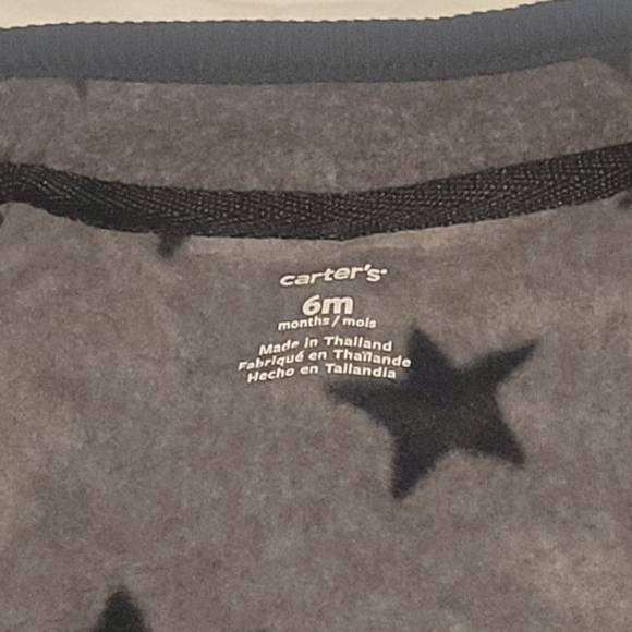 Cozy gray with black stars carter's bodysuit - Picture 2 of 3